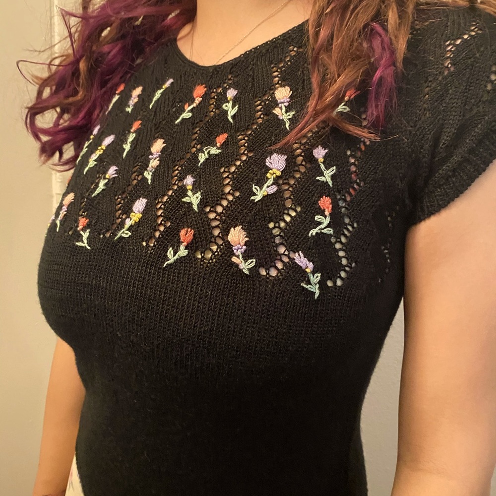 Black vintage knitted top🥂